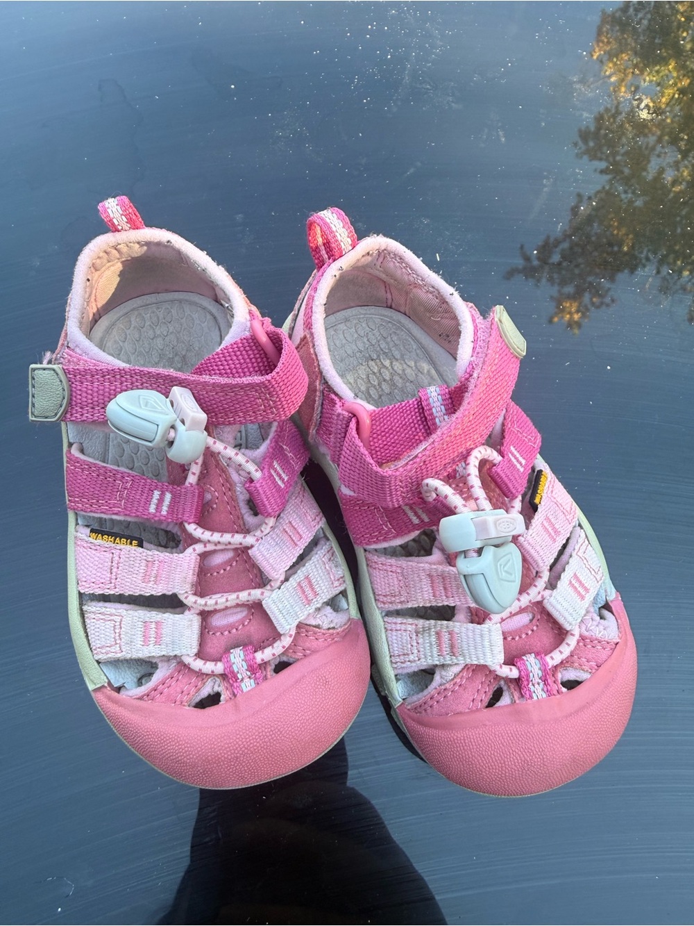 Keen Pink Strappy Closed-Toe Kids Sandals